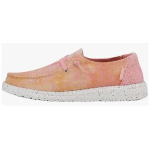 Hey Dude Women's Wendy Tie Dye Linen Shoes, Lemon Ombre, Size 5 Comfortable & Li
